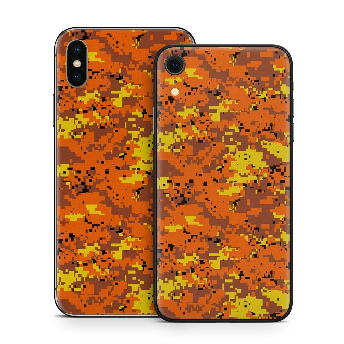 Digital Orange Camo - Apple iPhone X Skin