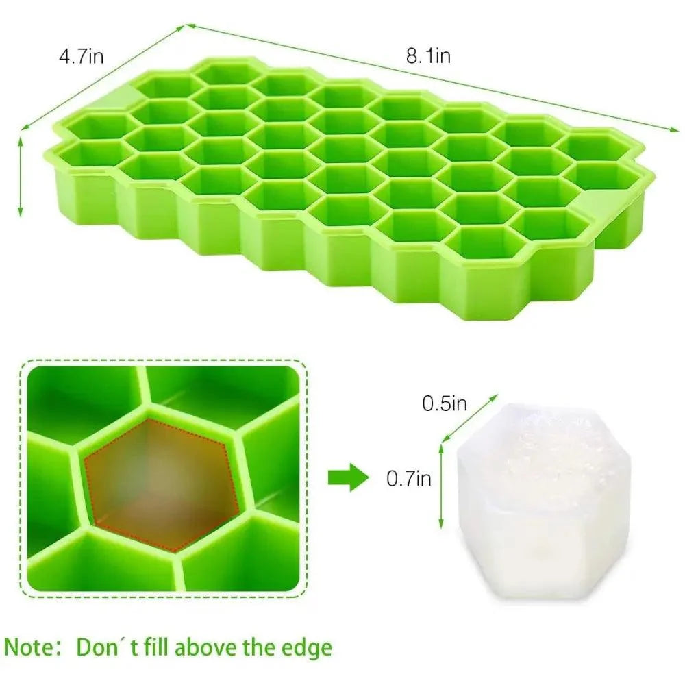 Amazing Honeycomb Ice Cube Trays Reusable Silicone Ice cube Mold Free Ice maker with Removable Lids