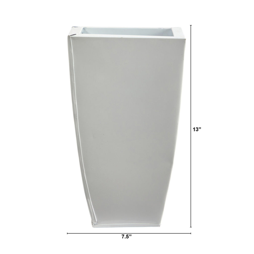 13” Tapered Square Metal Planter