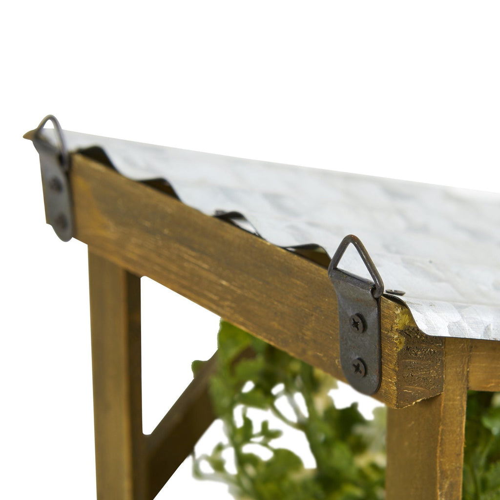 14” Mixed Daisy Artificial Plant in Tin Roof Planter