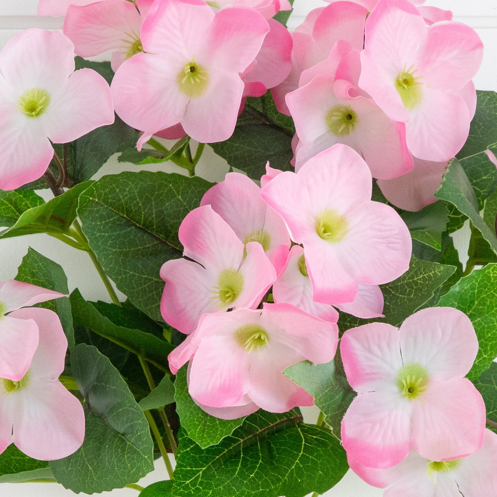 14" UV Resistant Artificial Hydrangea Bush (Indoor/Outdoor) - Set of 6