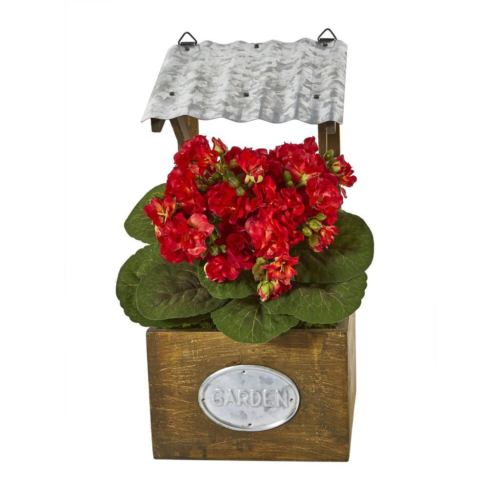 14” Violet Artificial Plant in Tin Roof Planter