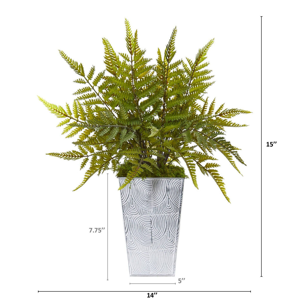 15” Fern Artificial Plant in Planter