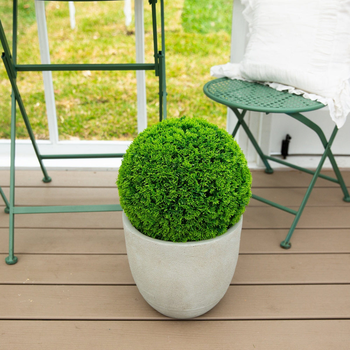 16" UV Resistant Artificial Mediterranean Cypress Topiary Plant (Indoor/Outdoor)