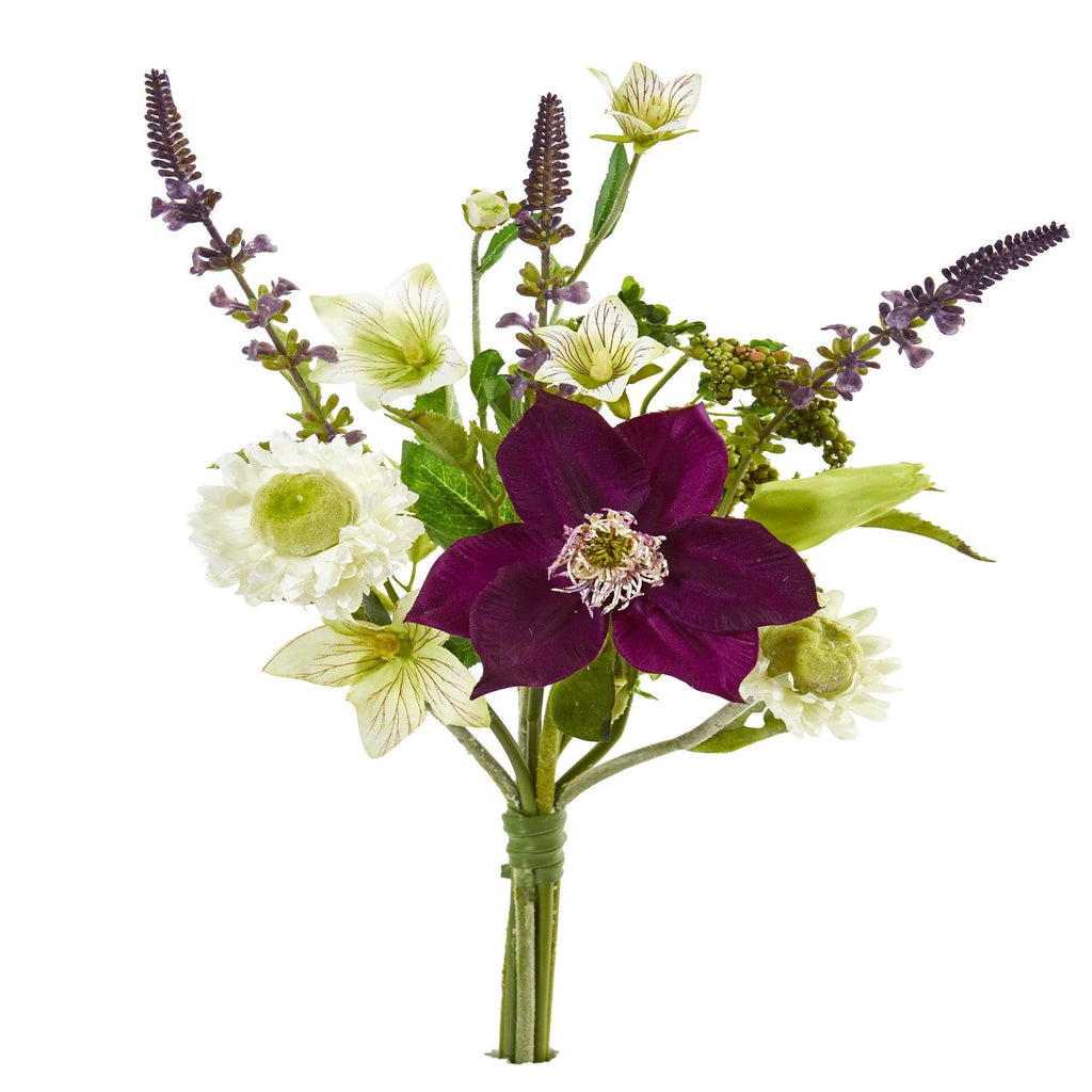 16” Mixed Artificial Flower Bouquet (Set of 6)