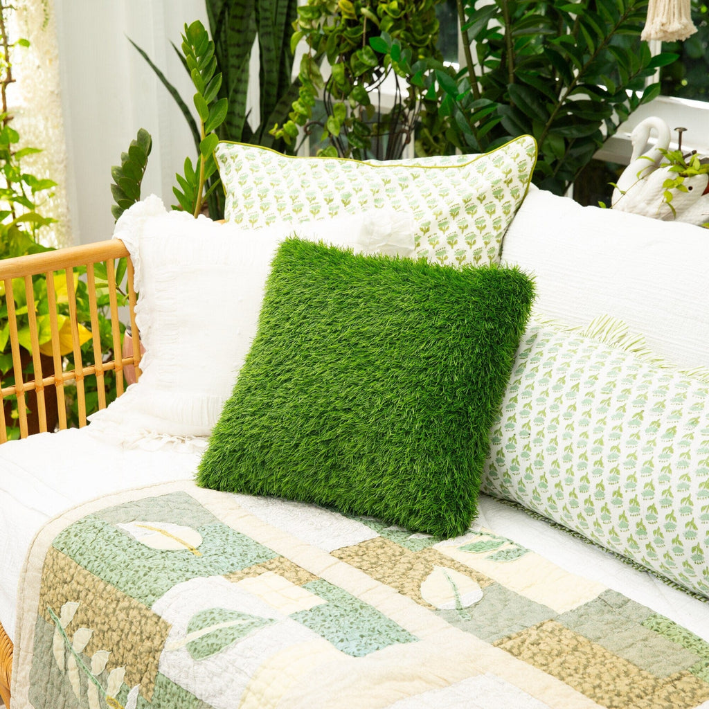 16" UV Resistant Artificial Grass Pillow Cushion (Indoor/Outdoor)