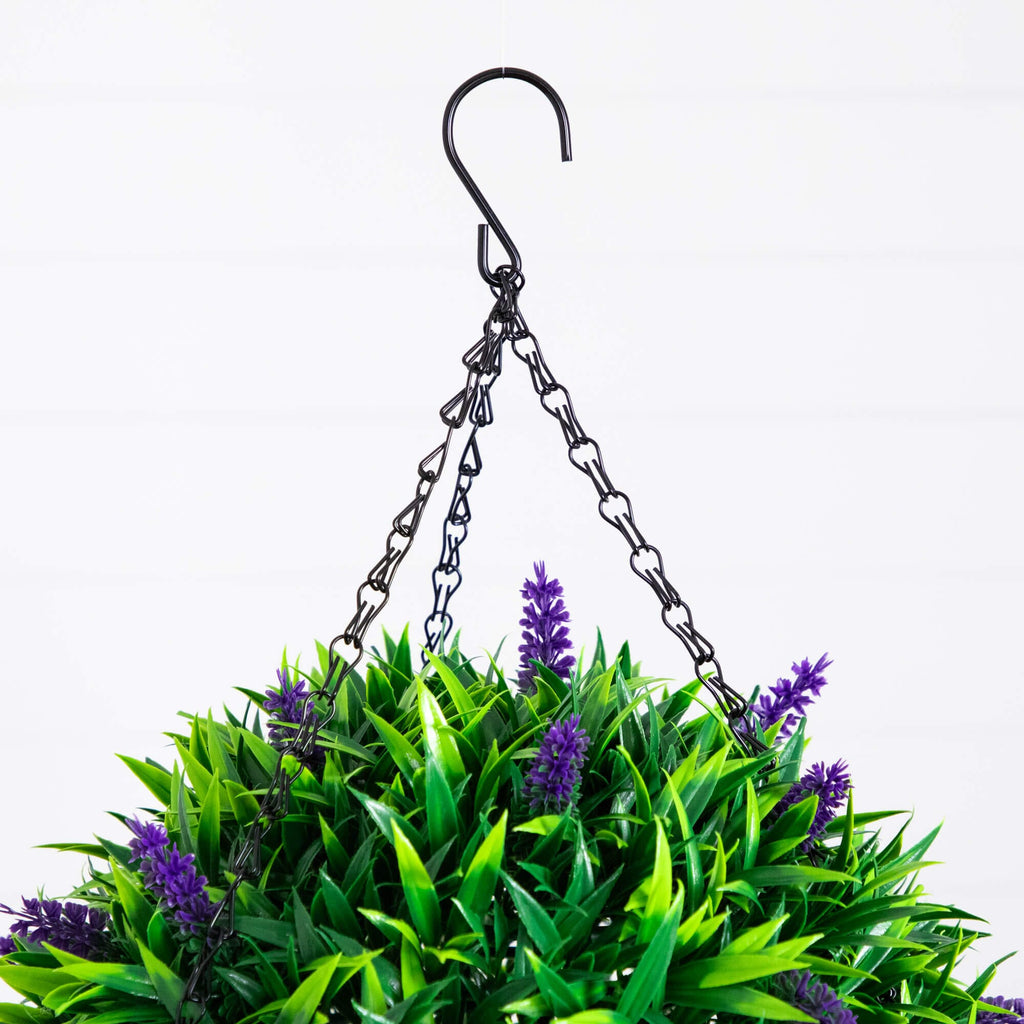 18" UV Resistant Artificial Lavender Hanging Basket (Indoor/Outdoor)