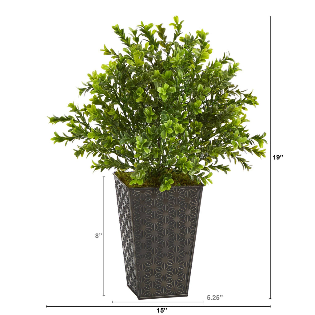 19” Sweet Grass Artificial Plant in Embossed Black Planter (Indoor/Outdoor)