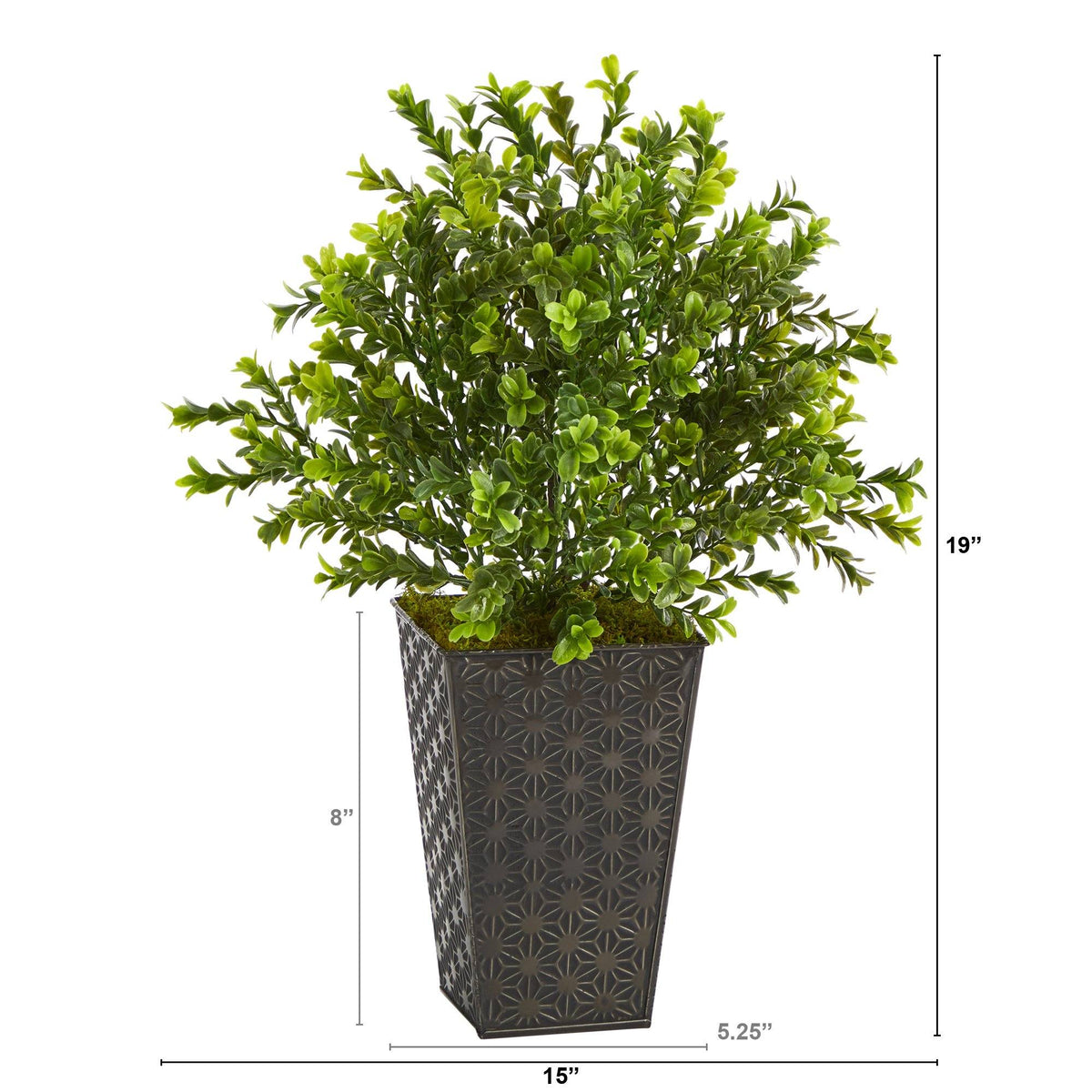 19” Sweet Grass Artificial Plant in Embossed Black Planter (Indoor/Outdoor)