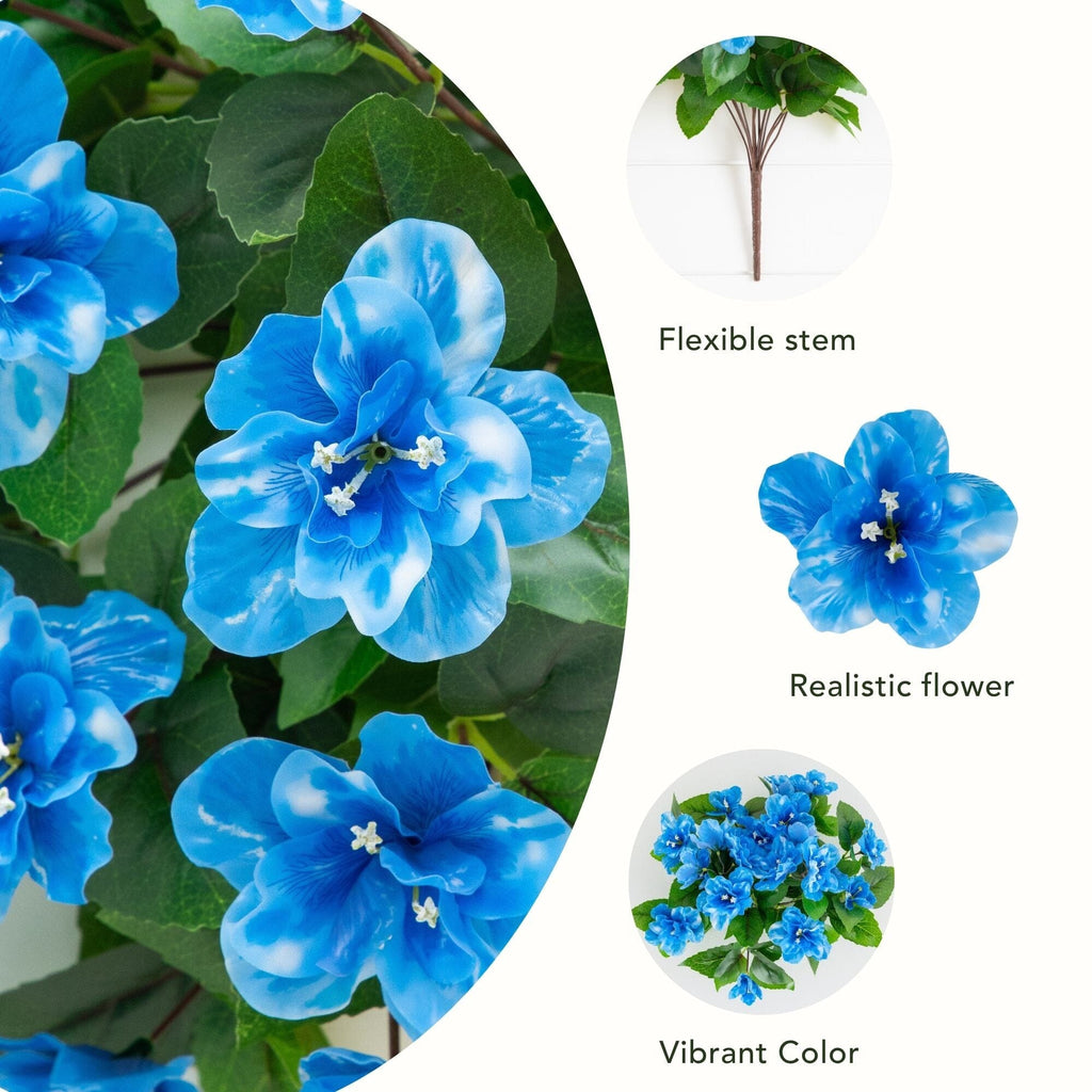 19" UV Resistant Artificial Azalea Bush (Indoor/Outdoor) - Set of 3