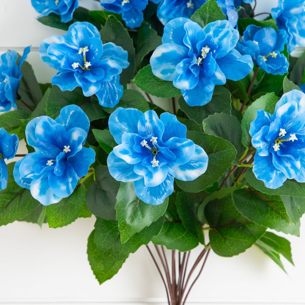 19" UV Resistant Artificial Azalea Bush (Indoor/Outdoor) - Set of 3