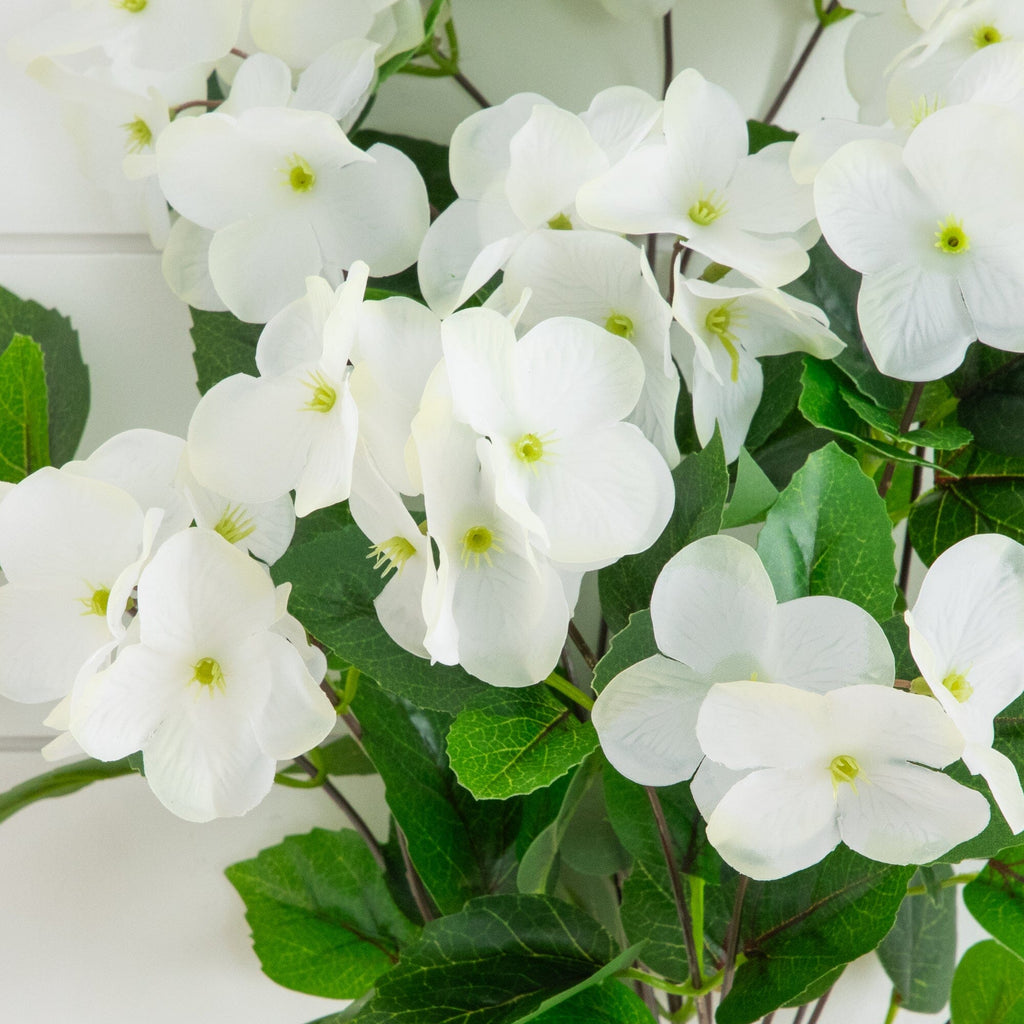 19" UV Resistant Artificial Hydrangea Bush (Indoor/Outdoor) - Set of 3