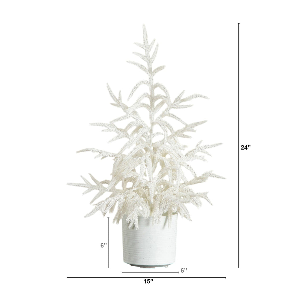 2' Artificial Real Touch White Norfolk Island Pine Christmas Tree with Natural Look