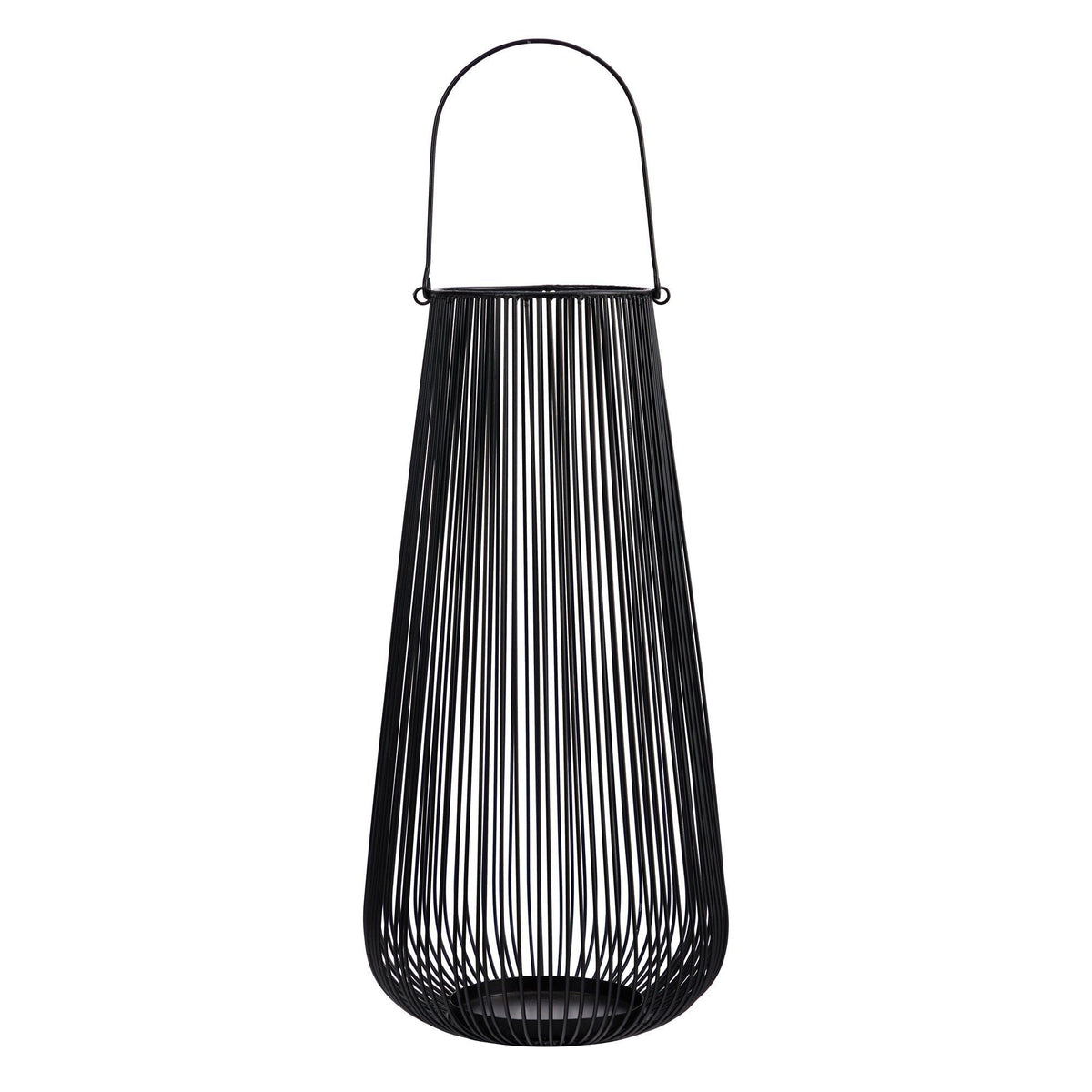 2’ Vintage Black Metal Wire Tea Votive Lantern Candle Holder