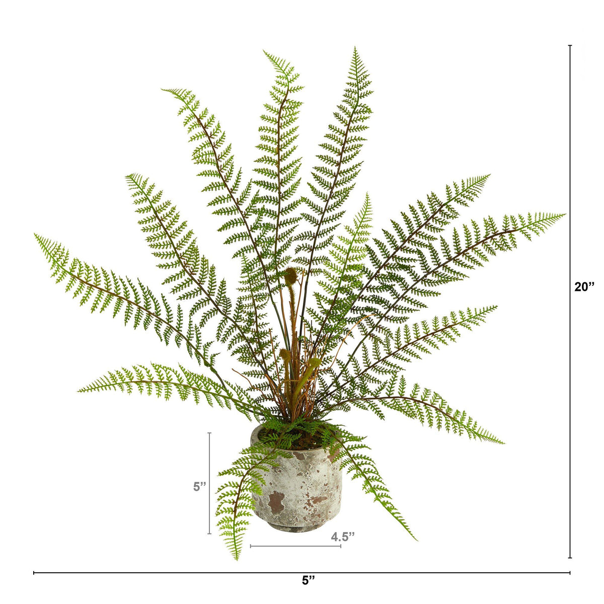 20” Fern Artificial Plant in Decorative Planter