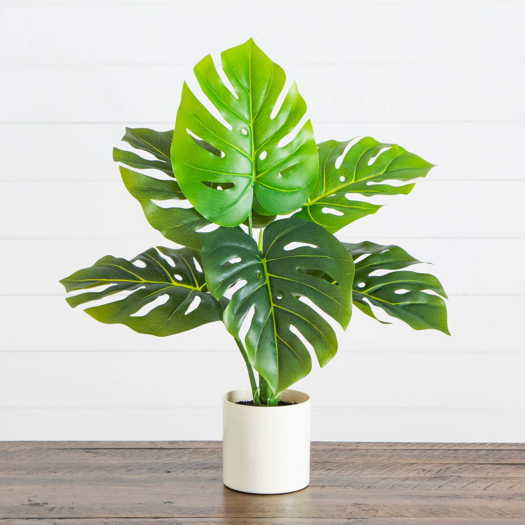 20" Artificial Swiss Monstera Plant