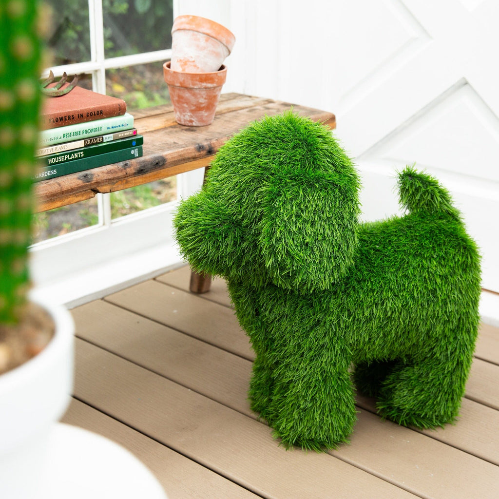 18" UV Resistant Artificial Grass Garden Plush Topiary Puppy Dog (Indoor/Outdoor)