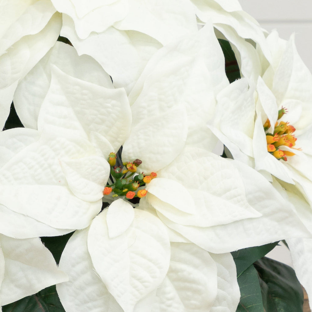 22" Artificial Poinsettia Arrangement in Decorative Planter