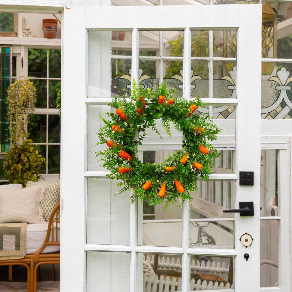 22" Artificial Easter Fern and Carrots Wreath