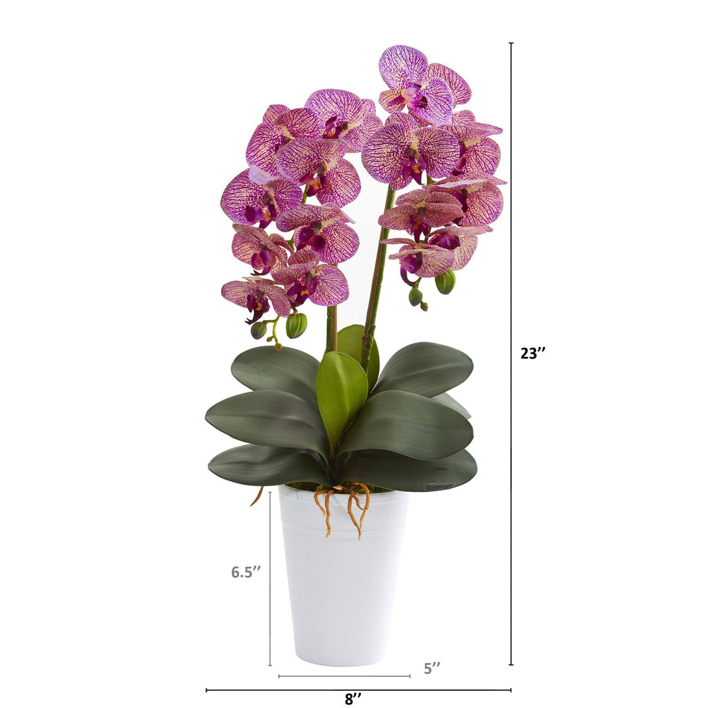 23” Double Phalaenopsis Orchid Artificial Arrangement in Vase