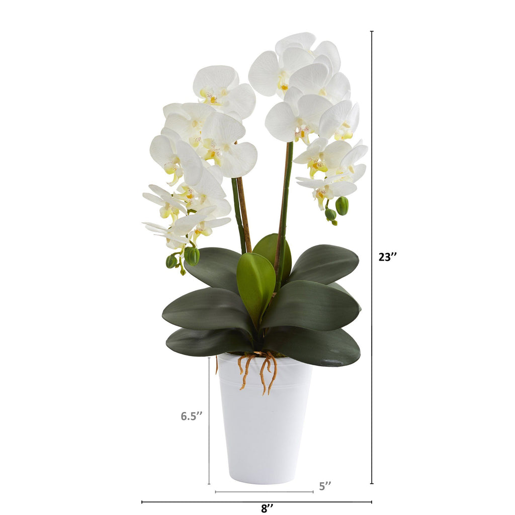 23” Double Phalaenopsis Orchid Artificial Arrangement in Vase