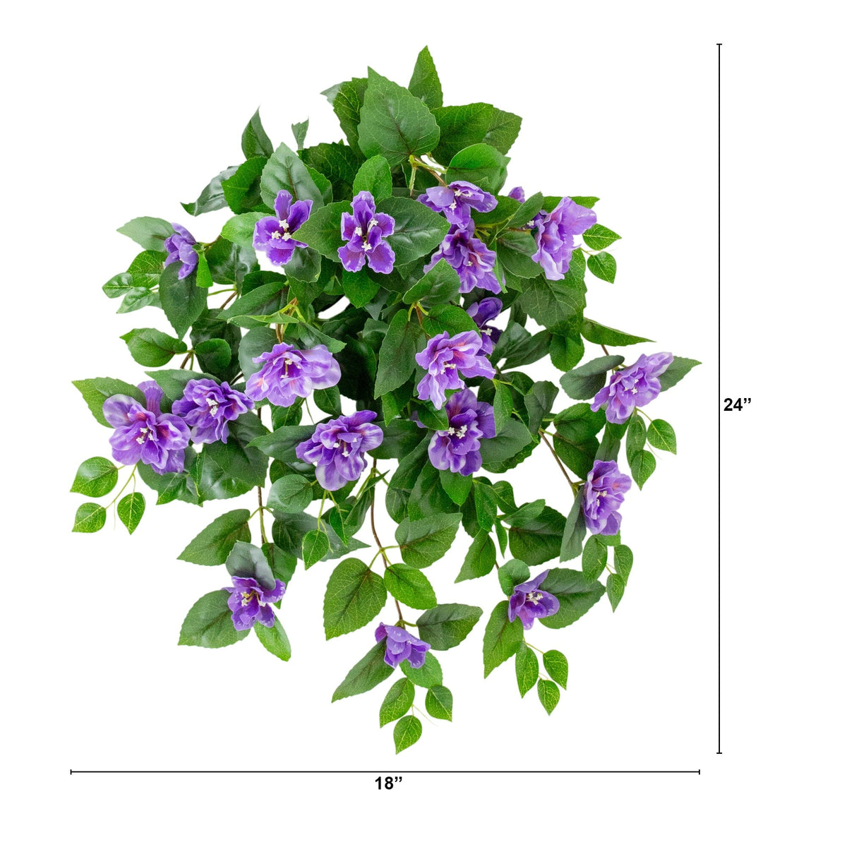 24" UV Resistant Artificial Azalea Hanging Plant (Indoor/Outdoor) - Set of 3