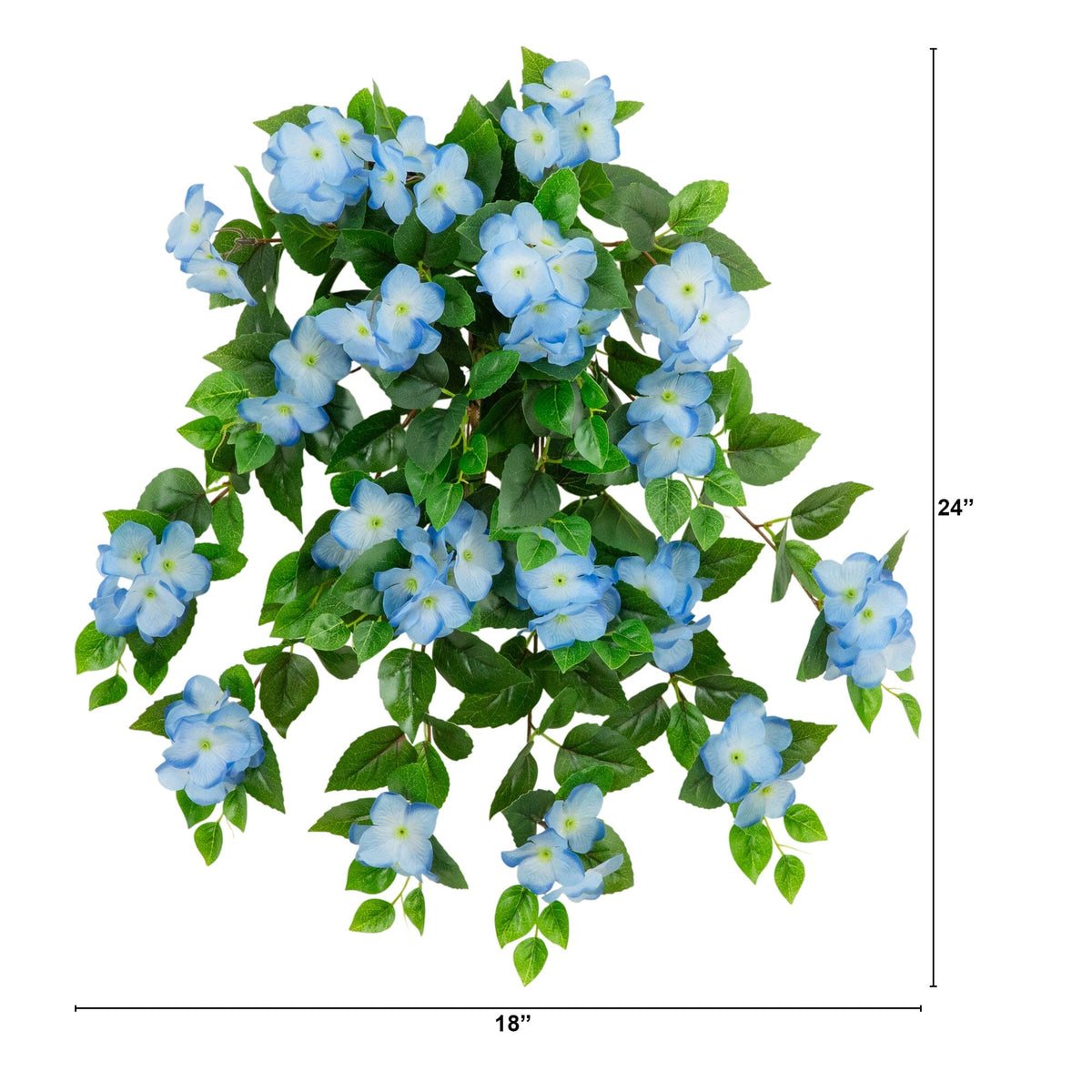 24" UV Resistant Artificial Hydrangea Hanging Plant (Indoor/Outdoor) - Set of 2