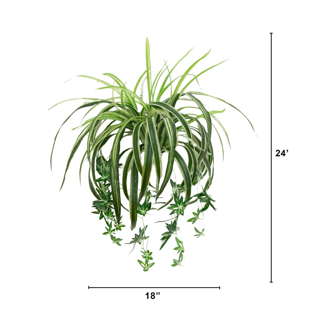 24" UV Resistant Artificial Spider Bush (Indoor/Outdoor) - Set of 3
