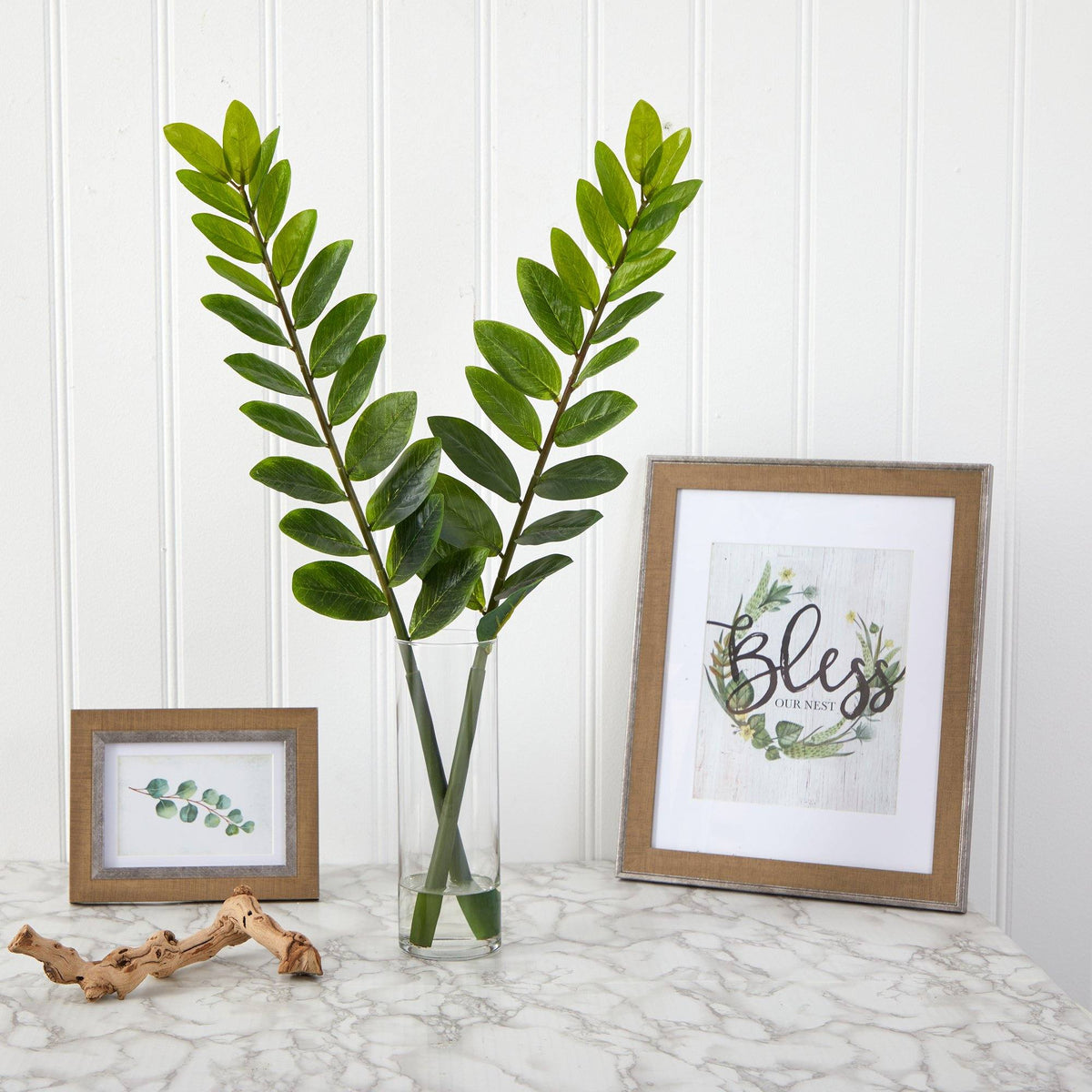 25” Zamioculcas Artificial Plant in Glass Planter