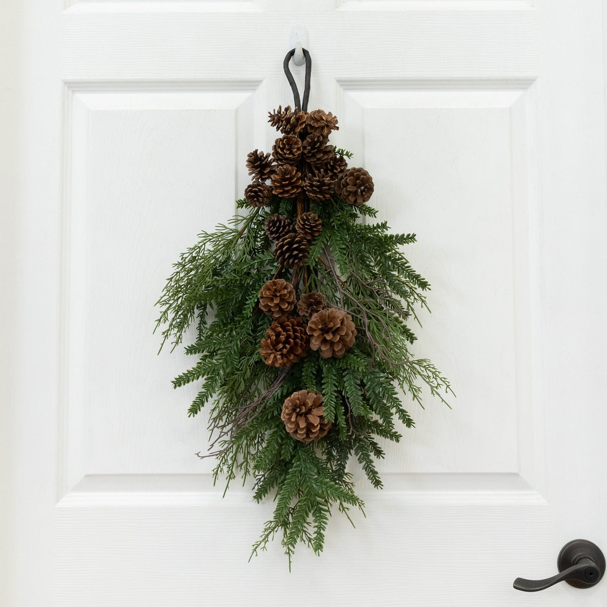 26” Artificial Pine & Pine Cone Teardrop