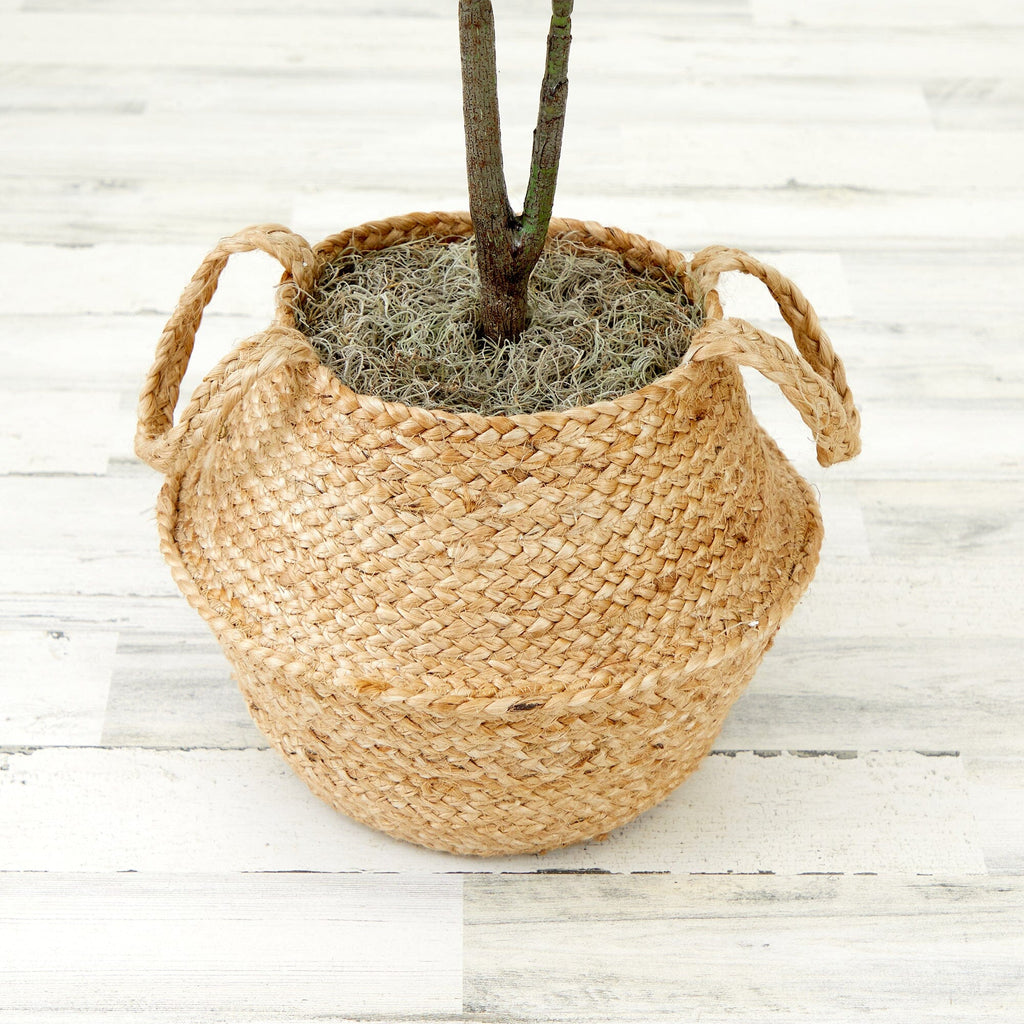 3' Artificial Fiddle Leaf Fig Tree with Handmade Cotton & Jute Woven Basket DIY Kit