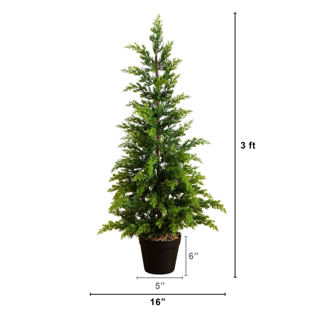 3' Artificial Cypress Topiary Christmas Tree