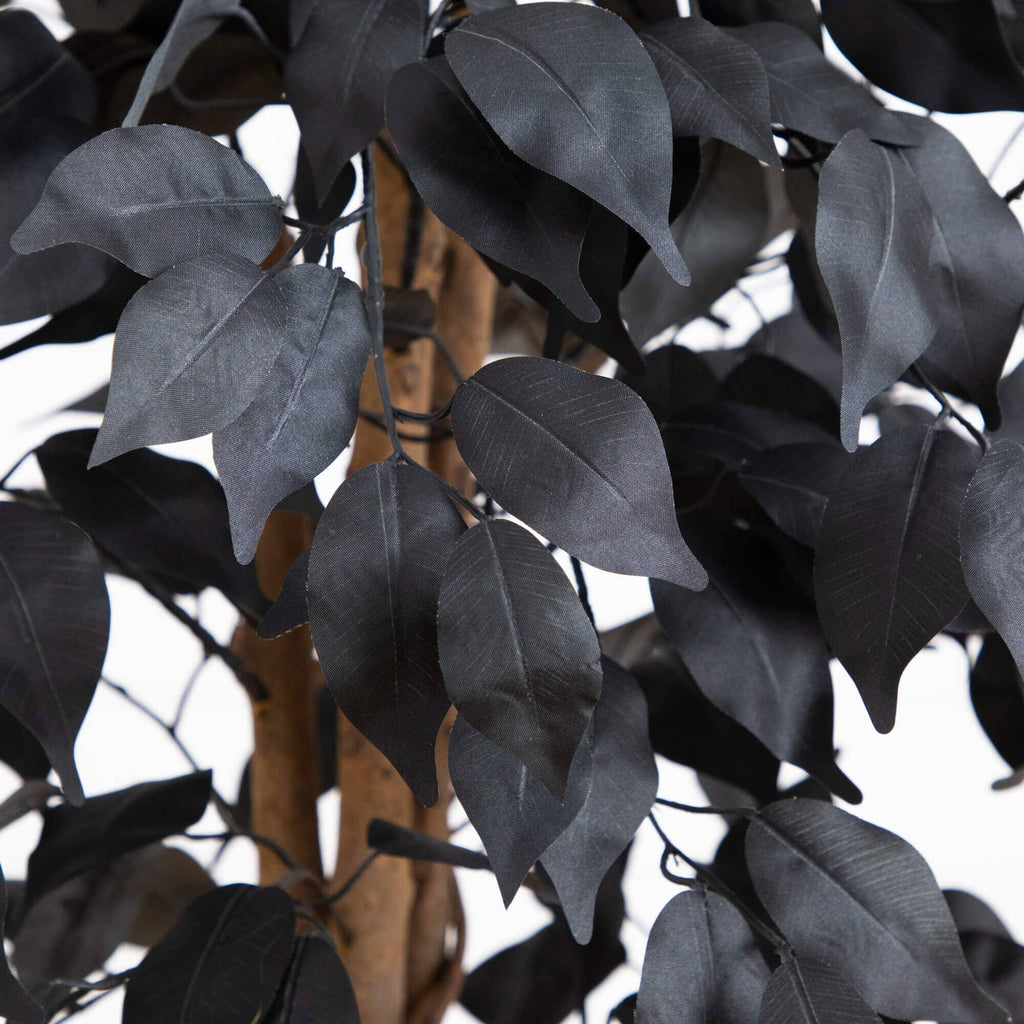 3' Artificial Halloween Black Ficus Tree with Natural Trunk