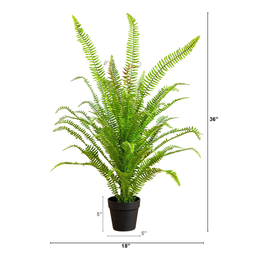 3-ft UV Resistant Artificial Real Touch Boston Fern Potted Plant (Indoor/Outdoor)