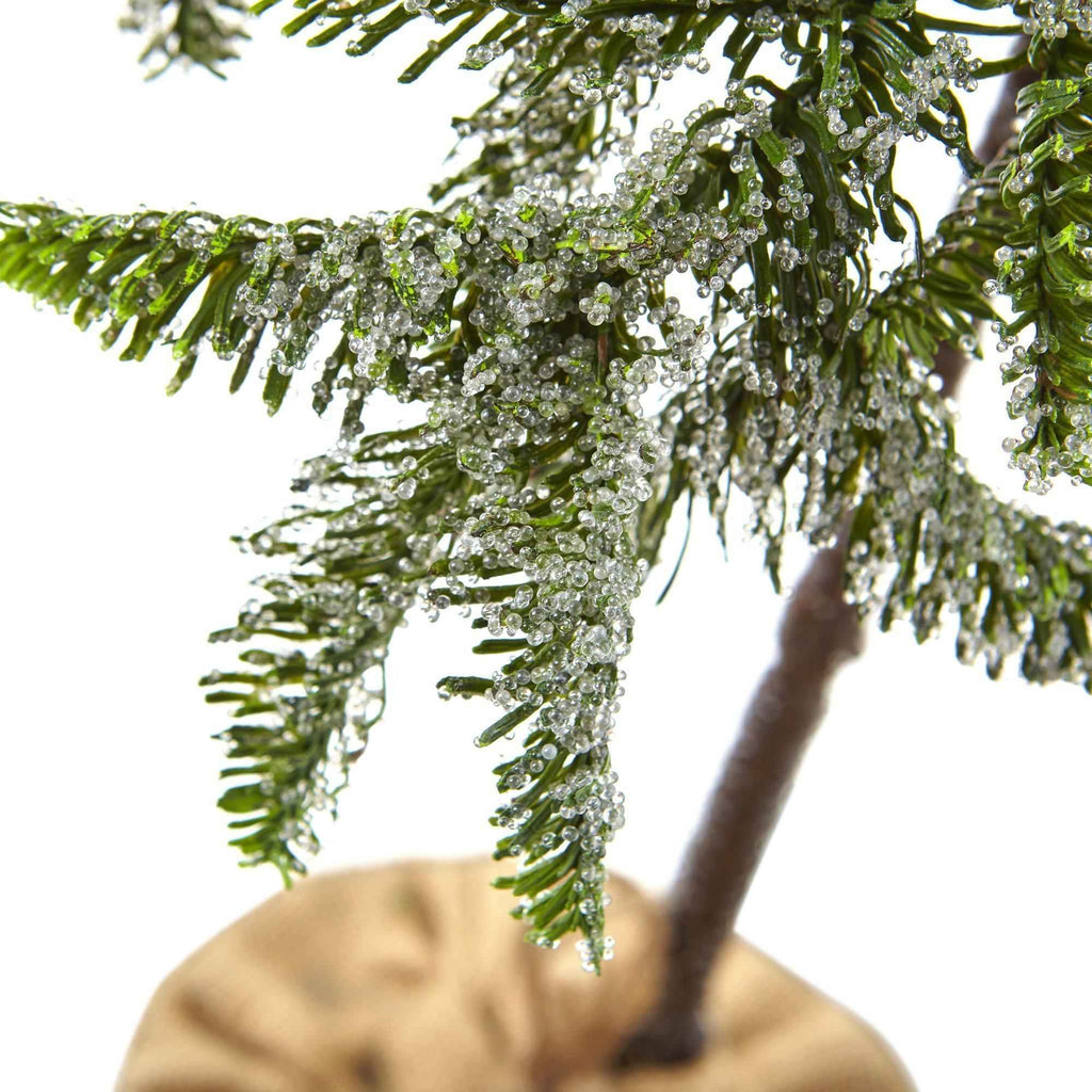 3’ Iced Pine Christmas Tree w/Burlap Base