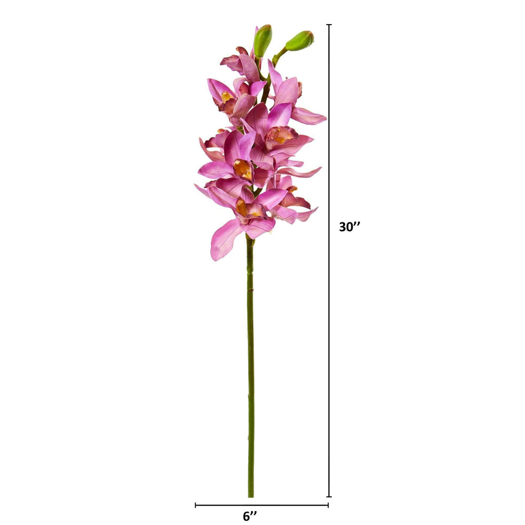30” Cymbidium Orchid Artificial Flower (Set of 6)