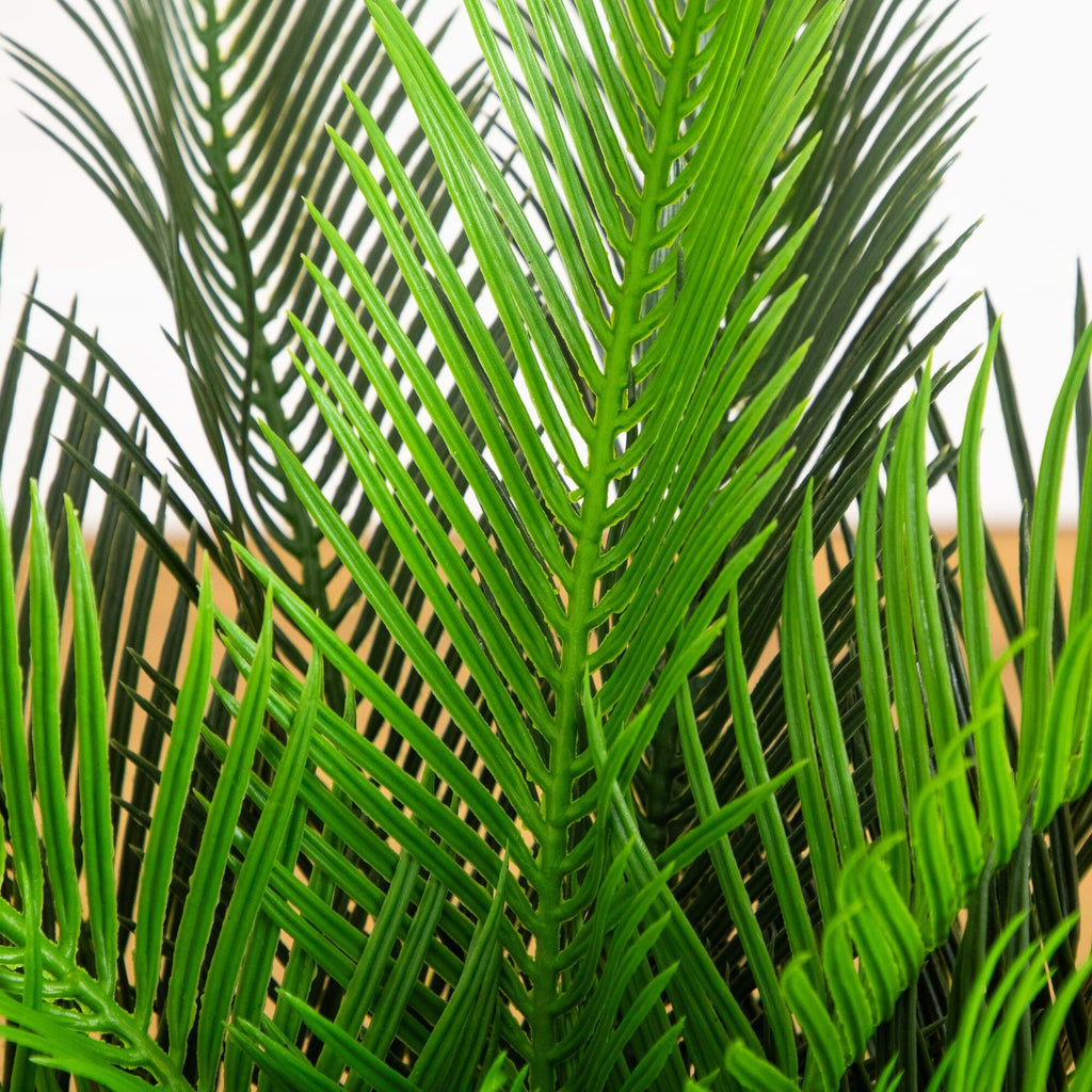 30" UV Resistant Artificial Cycas Palm Tree in White Decorative Planter (Indoor/Outdoor)