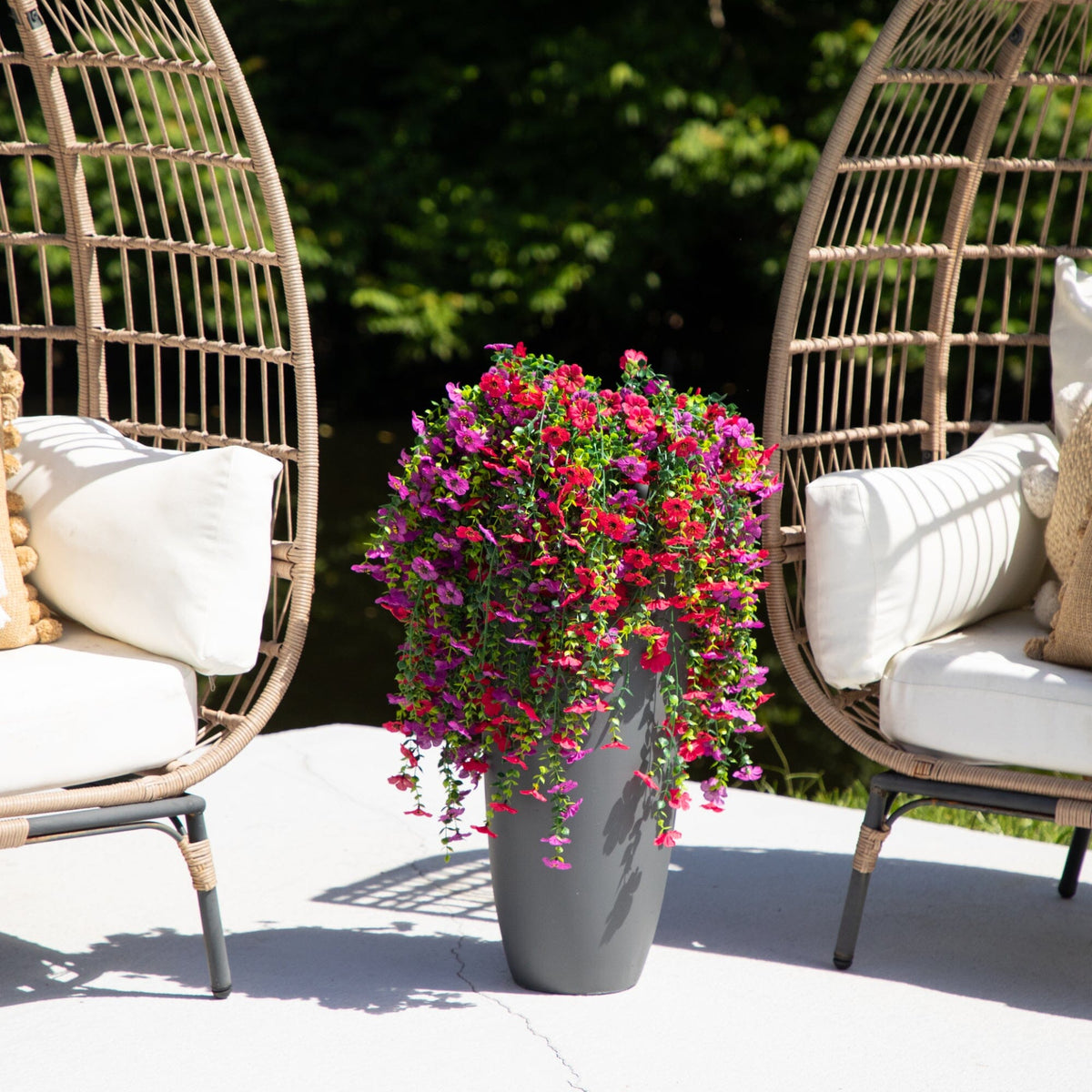 30" UV Resistant Artificial Daisy Hanging Plant (Indoor/Outdoor) - Set of 6