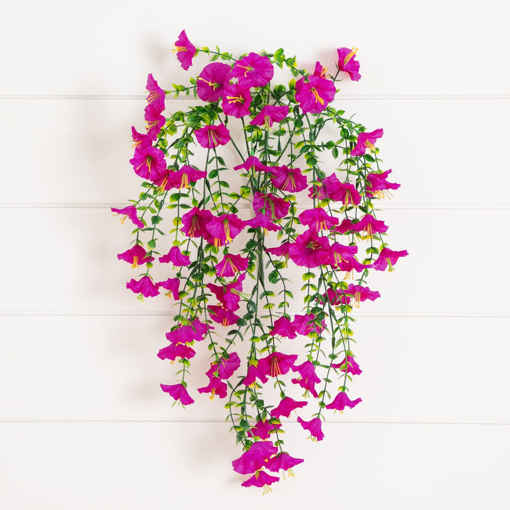 30" UV Resistant Artificial Morning Glory Hanging Plant (Indoor/Outdoor) - Set of 6