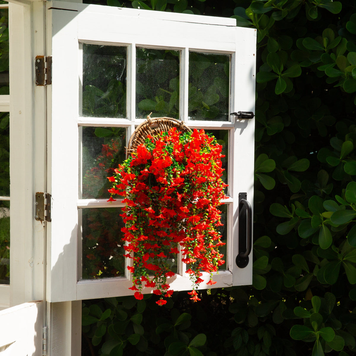 30" UV Resistant Artificial Morning Glory Hanging Plant (Indoor/Outdoor) - Set of 6