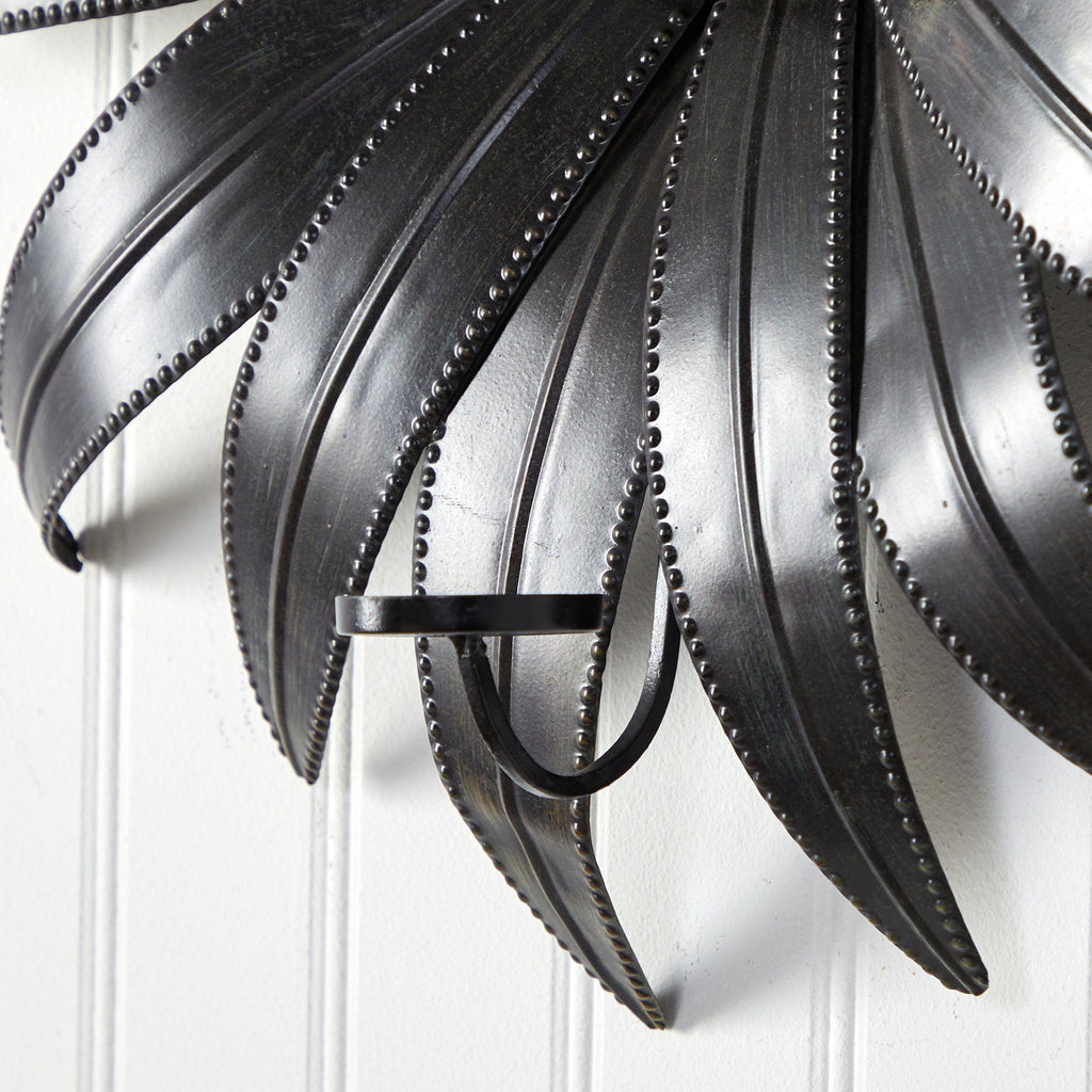 30” x 30” Brushed Metal Daisy Flower Sconce Candle Holder Wall Art Decor