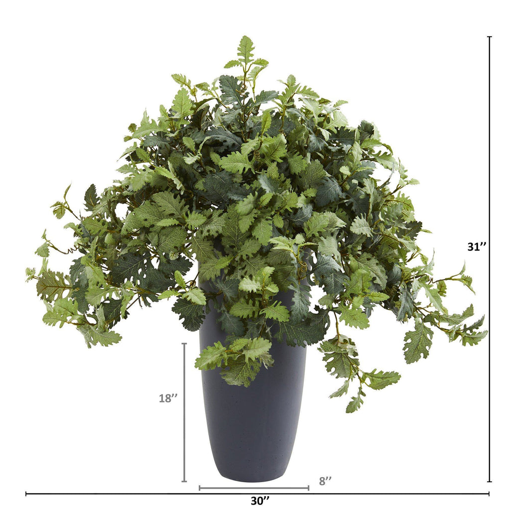 31” Dusty Miller Artificial Plant in Gray Planter