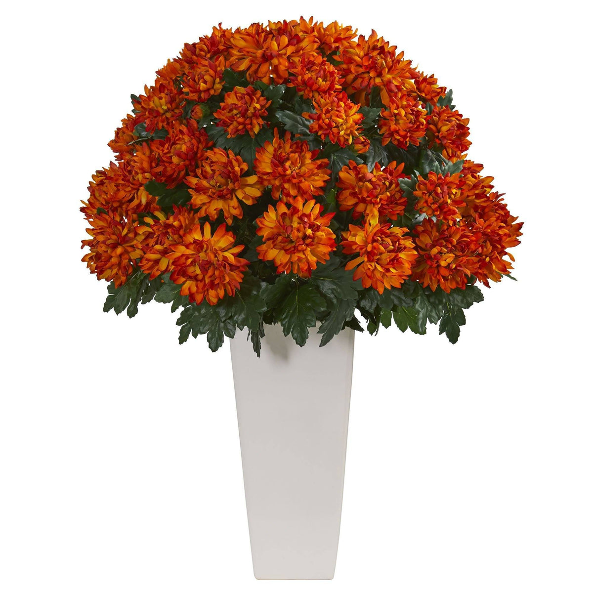 32” Spider Mum Artificial Plant in White Planter