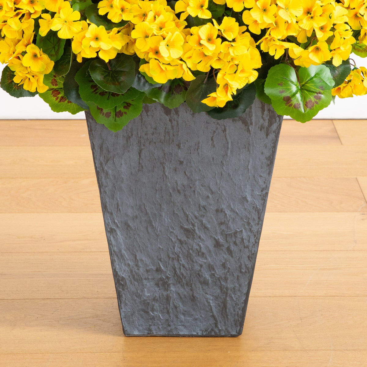 33" UV Resistant Artificial Geranium Plant in Slate Ceramic Planter (Indoor/Outdoor)