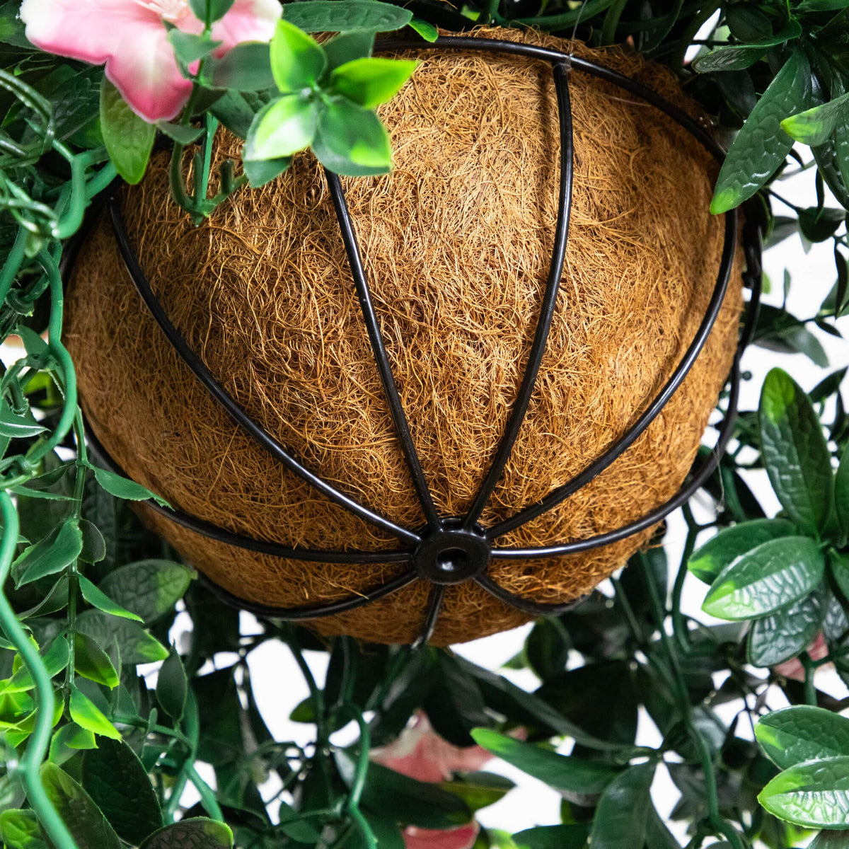 34" UV Resistant Artificial Azalea Hanging Basket (Indoor/Outdoor)