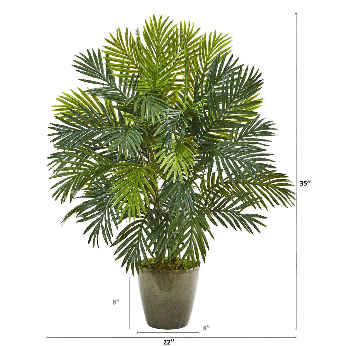 35” Areca Palm Artificial Plant in Green Planter