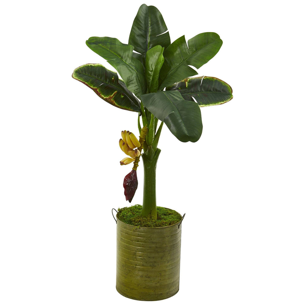 35” Banana Artificial Tree in Green Planter