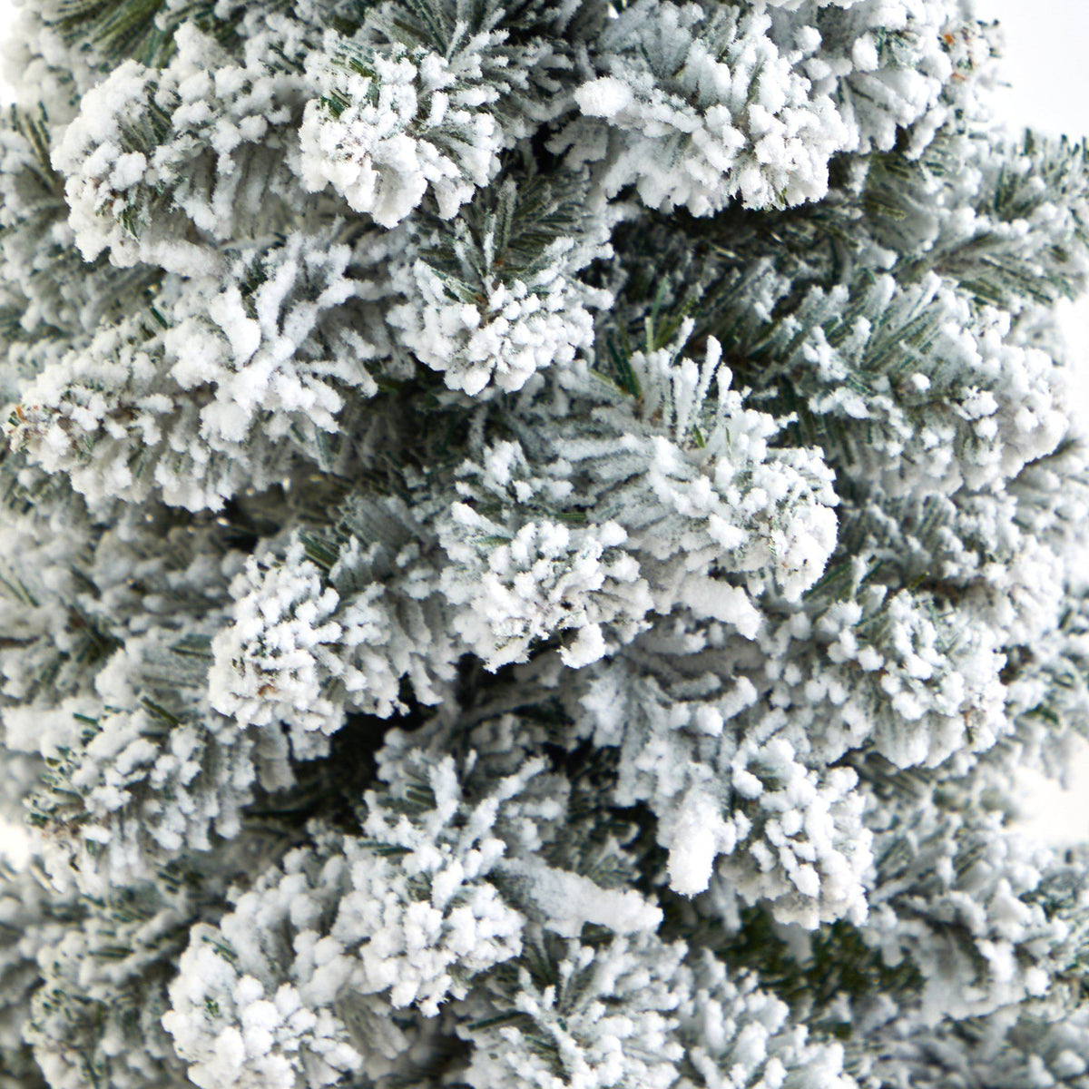 3.5’ Flocked Pencil Artificial Christmas Tree with 50 Clear Lights and 132 Bendable Branches in Sand Colored Urn
