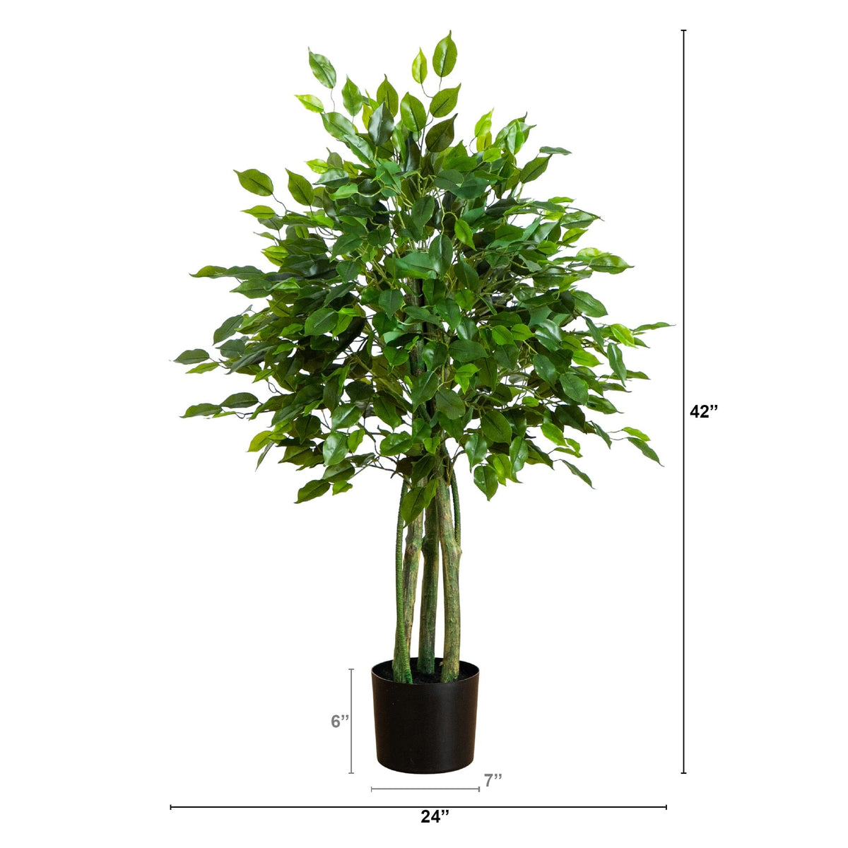 3.5' UV Resistant Artificial Ficus Tree (Indoor/Outdoor)
