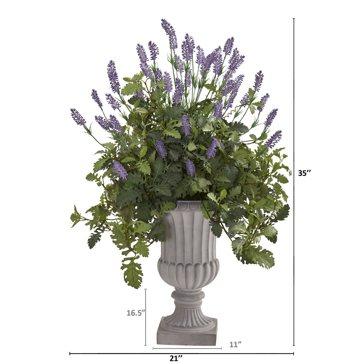 35” Lavender and Dusty Miller Artificial Plant in Urn